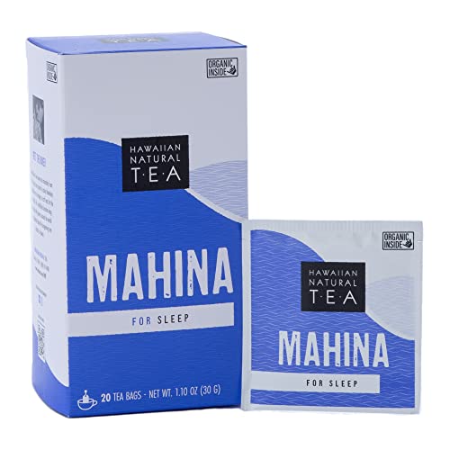 Image of Hawaiian Natural Tea Mahina Chamomile Herbal Tea, Caffeine-Free, 20 Bags | All-natural, vegan and keto-friendly; gentle calming cup for any time of day