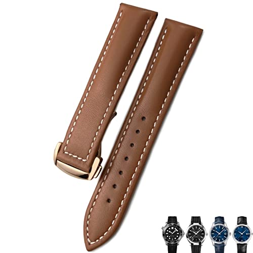 Bracelet de montre cuir 20mm 22mm marron pour sublimer votre montre Seamaster 300 au quotidien