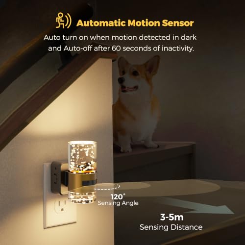 Image of L LOHAS LED Motion Sensor Night Light, Bubble Night Lights Plug into Wall,3CCT Color Temperature Change Night-Light,Dimmable Nightlights with Dusk to Dawn Sensor for Rooms Bathroom Hallway