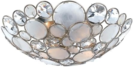 Palla 3 Light Antique Silver Flush Mount