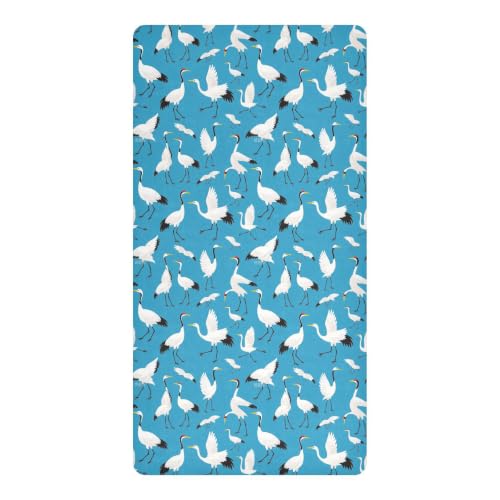 Drap-housse berceau mousseline imperméable grue oiseau bleu - 2