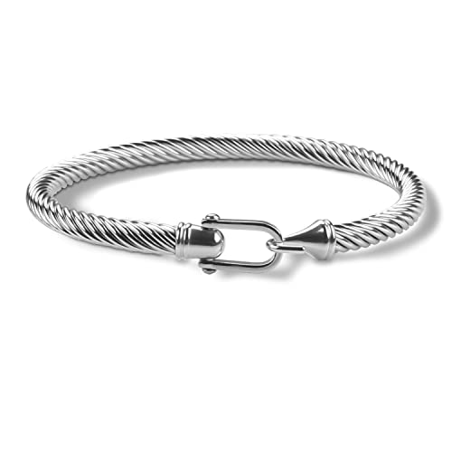 HX SHARE Twisted Cable Cuff Stainless Steel