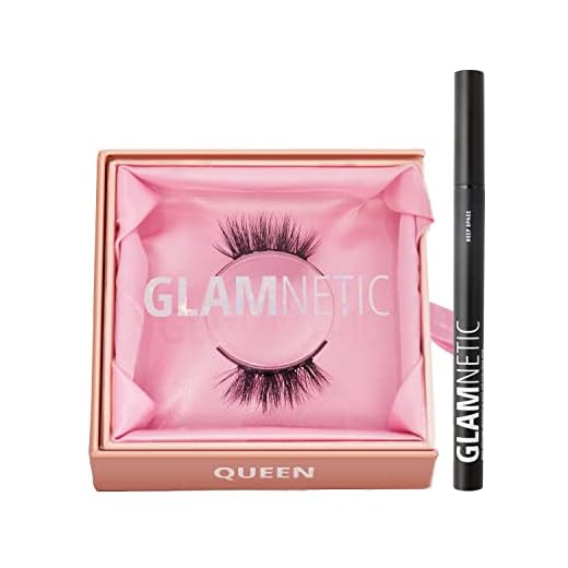 Glamnetic Queen Magnetic Eyelashes with Deep Space Felt Tip Eyeliner | 60 Wears Reusable Faux Mink Lashes with Black Waterproof Liner Pen
