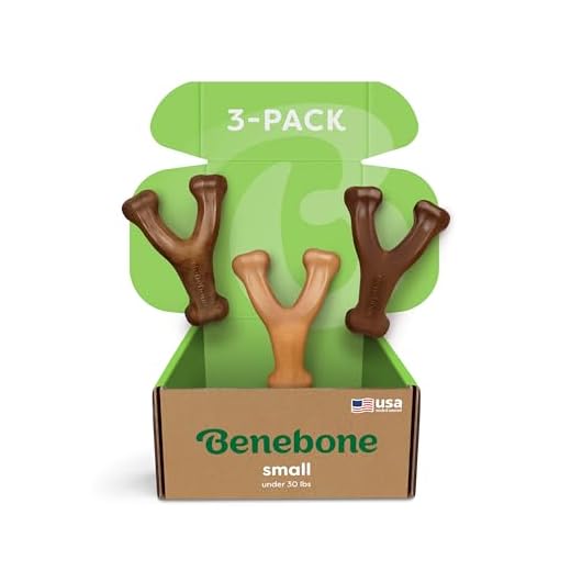 Small 3-Pack, Benebone Wishbone Durable Dog Chew Toy for Aggressive Chewers, Real Bacon, Chicken, Peanut Butter, Made in USA, Variety Pack