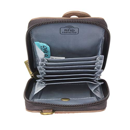 Image of CHALA RFID Cute-C Credit Card Holder Wallet Wristlet - Women Faux Leather Cute-C with Strap