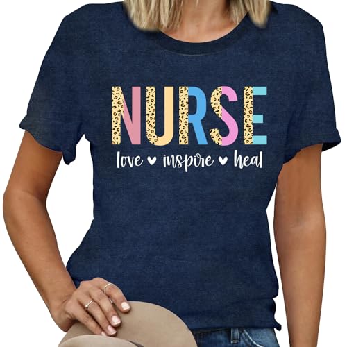 LBP Womens Nurse Shirt Nurse Leopard Print Tshirt Love Inspired Healing Top4