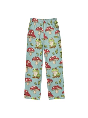 Green Frog and Red Mushroom Boys Pants for Kids Jogger Pants with Pockets S2