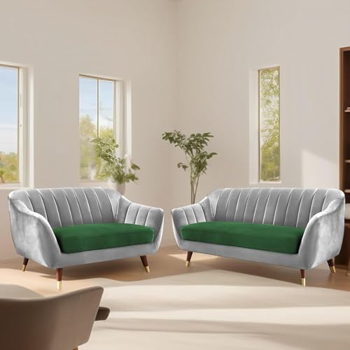 Image of Atticus 3+2 Seater Sofa Set for Living Room (Green Grey Colour) Premium Fabric Sofa