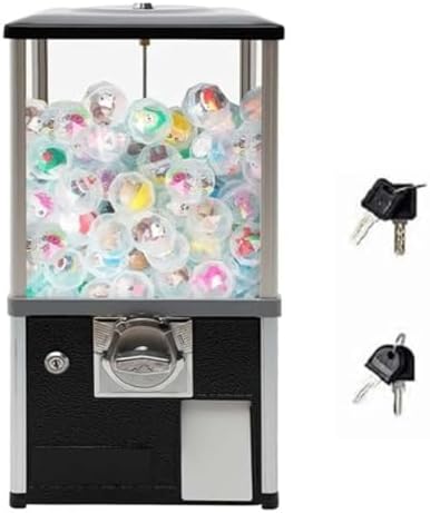Gashapon Capsule Vending Machine, Coin-Operated Toy & Candy Dispenser, 360° Rotating Commercial Machine for Arcades, Amusement Parks & Retail Shops (Blue)