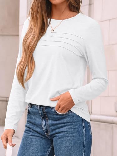 AUTOMET Long Sleeve Shirts for Women Pleated Dressy Casual Business Blouses Trendy Fashion Tunic Basic Tops3