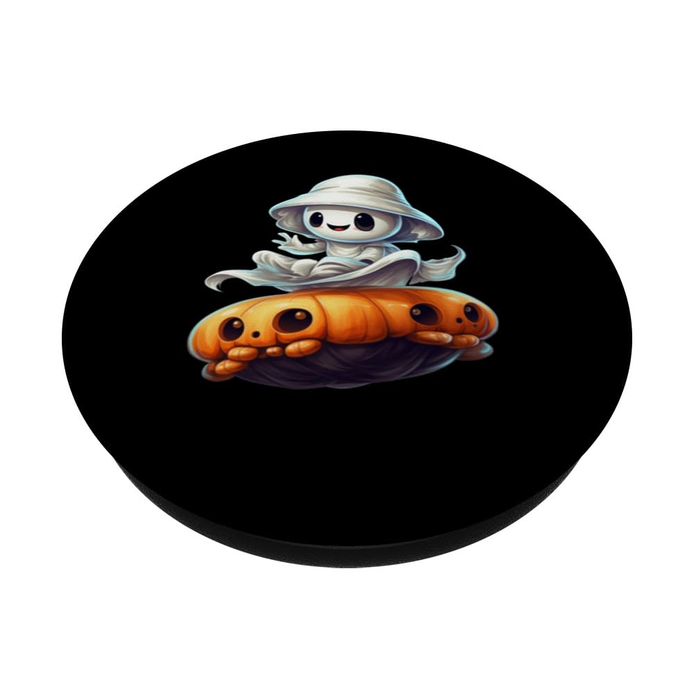 Alien Ghost Tshirt Alien Spaceship Aircraft Addiction Lovers PopSockets Swappable PopGrip, Black - Image 2