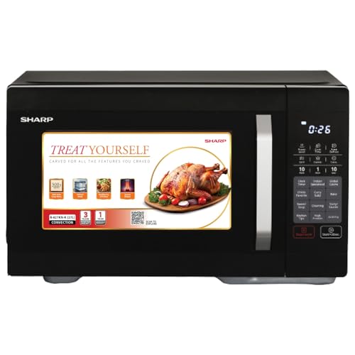 Image of SHARP 27L Convection Microwave Oven (R827KNK, Black, Healthy Fry with Zero Oil, Stainless Steel Cavity, Vapour Clean)