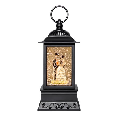 10.5" Skeleton Bride and Groom Glitter Halloween Lantern, Halloween Decorations