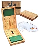 Jaques of London Cribbage Board Set, Traditional Card Game with Playing Cards, Pegs and Folding...