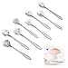 Produktbild Blume Dessertlöffel Edelstahl Kaffeelöffel Suppenlöffel Espresso Löffel Kaffeelöffel Blumen Teelöffel Kleine Esslöffel für Mokka Kaffee Tee Desserts Müsli Milchshakes Küche Geschirr Silber 8 Stück