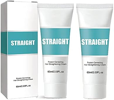 2PCS Protein Correcting Hair Straightening Cream,2023 New Silk and Gloss Hair Straightening Cream, Hair Straightener Cream for Thick, Curly, and Unruly Hair ,AMind4U