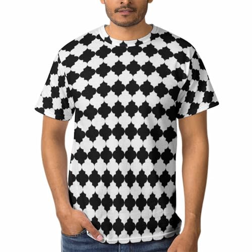 T-shirt homme col rond treillis de diamant tee shirt manches courtes tshirt