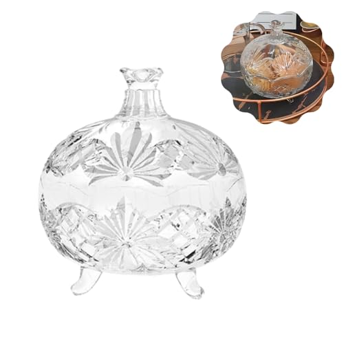Bomboniere De Vidro Grande 13cm Com Tampa Cristal Baleiro