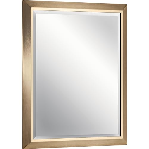 KICHLER 24" Rectangular Mirror in Champagne Bronze, for Entryway, Fireplace, Buffet Table, Bedroom, Bathroom, Vanity, Family Room, Hallways, Bar, Dining Room, 41011CPZ -  Kichler Lighting, LLC.
