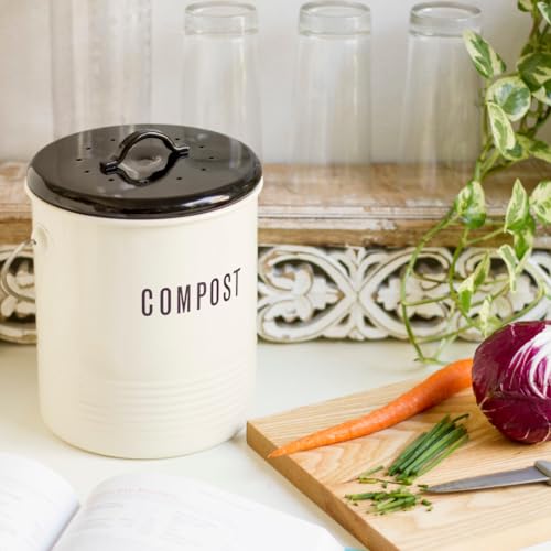 Now Designs Vintage Compost Bin, Ivory by Now Designs - Used condition - US$22.21