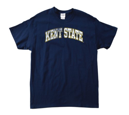 Kent State Golden Flashes 100-Percent Pre-Shrunk Vintage Arch College Short Sleeve Tee, Medium, Navy