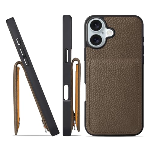 HANATORA for iPhone 16Plus �P�[�X �o���p�[�^ �{�v �X�}�z�P�[�X �X�}�z �J�[�h�|�P�b�g �X�^���h �V�����_�[�X�g���b�v �t�� �V�������N�J�[�t���U�[ �g�[�v SCPG-16Plus-Taupe �M�t�g �a���� ���� �j�� �ޏ�