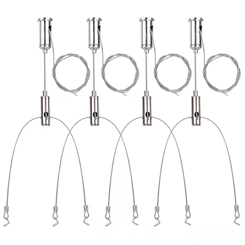 Vigtayue 4 Set / 8pcs Lighting Light Suspension Cables Kit Steel Hanging Chains, Per Strip Load...