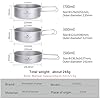 Boundless Voyage 3pcs Camping Foldable Cookware Titanium Pot Pan Set Ultralight Tableware Outdoor Dinnerware Set D-Ti2032c