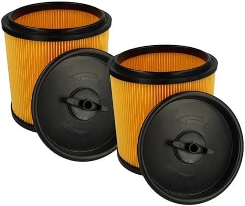 vhbw 2x Filtro plisado compatible con Dexter VOD 1530 SWC 30L, VQ 1420 SFD 20L aspiradora - amarillo negro