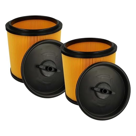 vhbw 2x Faltenfilter kompatibel mit Parkside (Lidl) PNTS 1400 C1, 1400 F2, 1400 E2, 1400 D1 Staubsauger - Filter, Patronenfilter, schwarz gelb