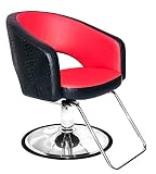 Chromium Olivia Professional Styling Chair [2090] by PureSana, Sealed Hydraulic, Premium Vinyl, Red