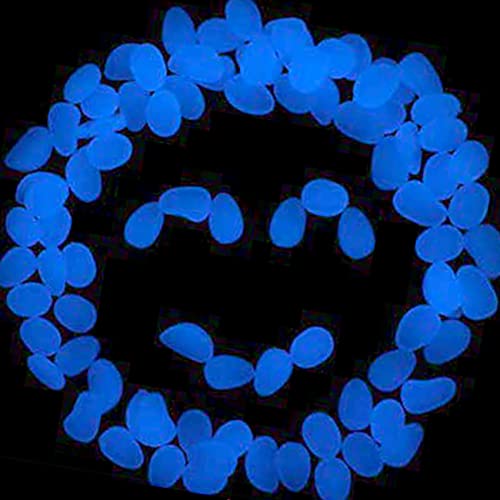 Stymx 520 PCS Glow Stones, Glow in Dark Gardon Glow Pebbles Luminous Rocks for Walkways Yard Aquarium Fish Tank Decoration Powered by Light and Solar (Green + Blue) - Thumbnail 6