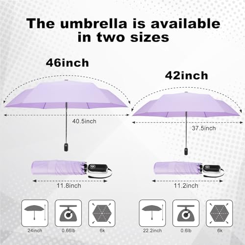 Lejorain Compact Collapsible Umbrella Tiny - Auto Open Close Light Weight Strong Wind Resistant Big Umbrella for Rain and Wind Gifts — view 3