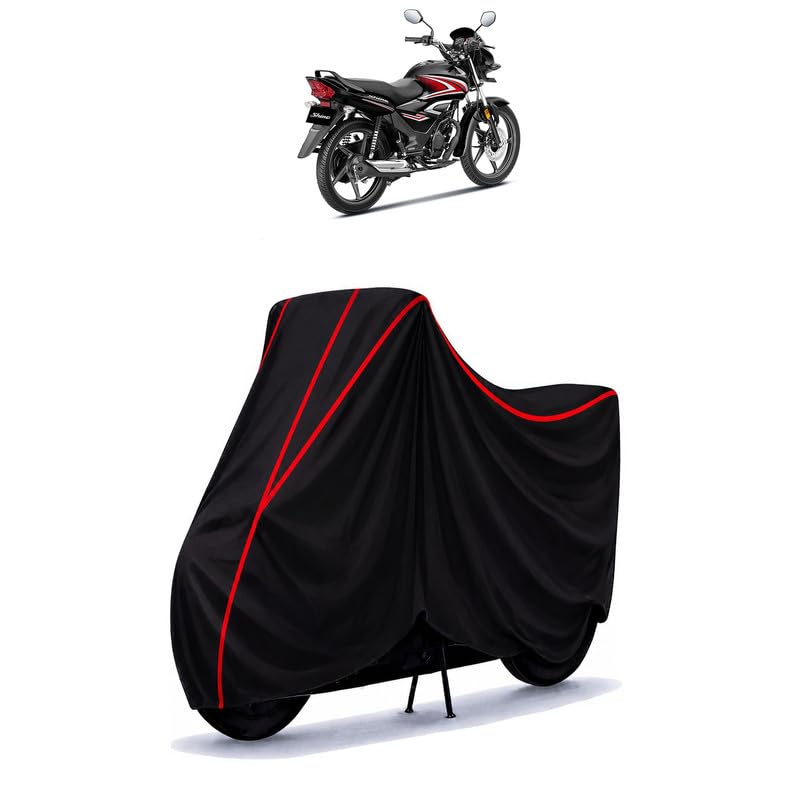 Image of CB Shine Water Resistant Bike Cover for All Motorcycles & Scooters | Heavy Duty Premium Taffeta Fabric | UV Protection, Dustproof, Scratchproof | All Weather Two Wheeler Body Cover with Elastic Bottom