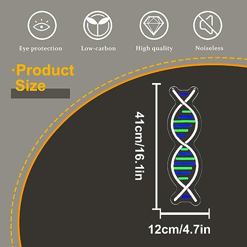Image of DNA Double Helix Neon Signs for Wall Decor, Dimmable LED DNA Neon Light Art Wall Sign, USB Powered for Man Cave Gaming Room Bedroom Biology Science Gift Decor for Nurse Doctor Physician(4.7 * 16.1in)