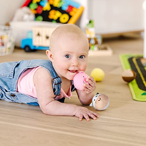 Image of Melissa & Doug Rollables Safari and Farm Friends Infant and Toddler Toy 2-Pack