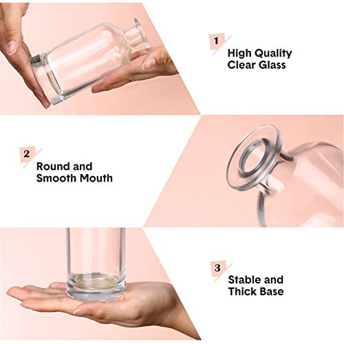 Mimorou 24 Pieces Glass Living Bud Vases Flower Small Vase Vintage Clear Vase In Bulk, Glass Jar Centerpiece Vases Centerpieces Table Decorrustic Wedding Reception Table Home Glass Bottle Decors #TOP2