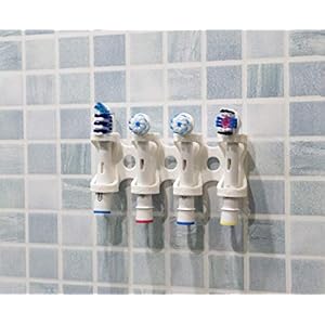 Wandhouder voor elektrische tandenborstelkoppen, ondersteunt 4 koppen, houder compatibel met Oral-B borstelkoppen (4)