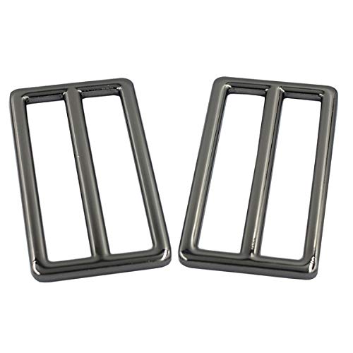Dgol 2 Inch Slider Webbing Strap Tri Glide Buckles Zinc Alloy Tri-Glide Buttons Fasteners 10Pcs (Gunmetal) #TOP2