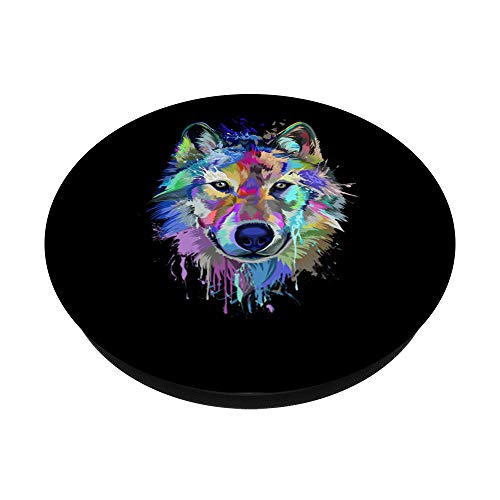 Splash Art Wolf Gifts For Wolf Lovers Popsockets Popgrip: Swappable Grip For Phones & Tablets #TOP1