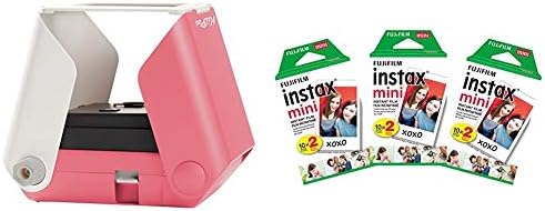 KiiPix Smartphone Picture Printer, Pink with Instax Mini Instant Film Value Pack - (3 Twin Packs, 60 Total Pictures)