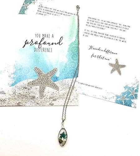 Miniatura 2 de Smiling Wisdom - The Starfish Story - You Make a Profound Difference Tarjeta de felicitación y collar Set de regalo - Mujer