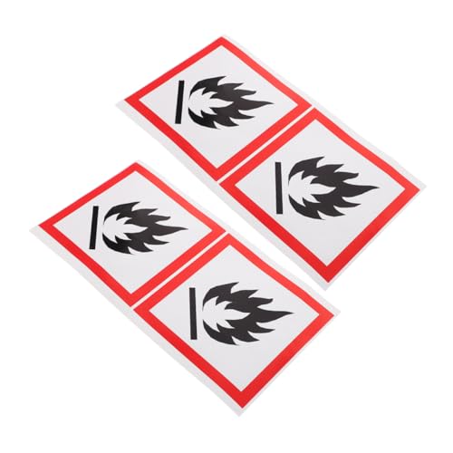 MOTHNUR 4個防火 屋外用ゴミ箱火災警告ラベル 自己粘着性 耐候性 注意喚起