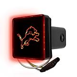 FANMATS NFL - Detroit Lions Light Up Hitch Cover | Black | Fits All 2 in. Class III hitches | Lion Primary Logo