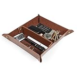 HOHE QUALITÄT – Der Londo Taschenleerer, Ledertablett Organizer ist aus hochwertigem PU-Leder mit feinen und langlebigen Nähten gefertigt, was ihm einen eleganten Look und einen langlebigen Körper verleiht, der das angenehme Gefühl und das schöne Aussehen von Leder kombiniert, ohne Einbußen bei Vielseitigkeit und Bequemlichkeit einzubüßen.
