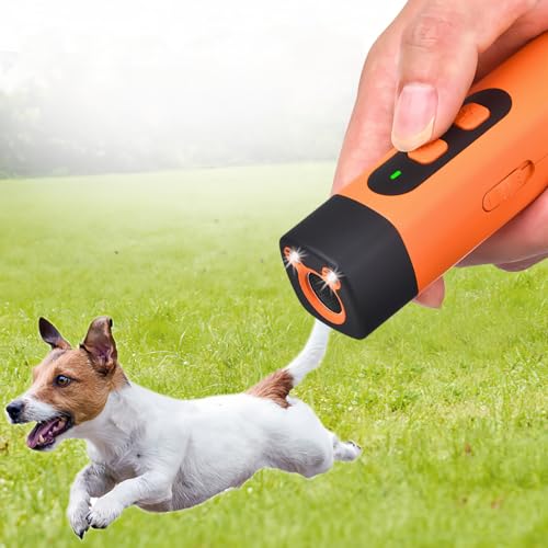 Lancoon Ultraschall Antibell Gerät mit 3 Einstellbaren Frequenzen LED-Taschenlampe Bellen Stopper Wiederaufladbare Verhaltenstraining Portable für Hunde Haustiere Indoor Outdoor