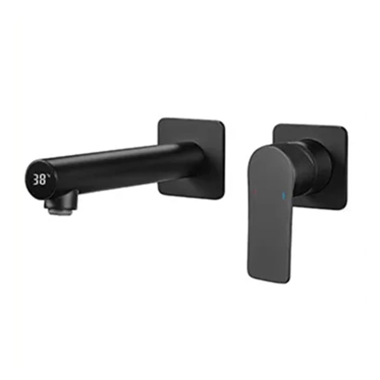 Wall Mounted Thermostatic Bathroom Faucet, Concealed Brass Basin Sink Mixer Tap, Gun Grey Layout,Safe and Reliable(Nero)
