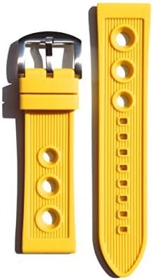 Breitling Rally Style 22mm Yellow Rubber/Silicone Replacement Watchband