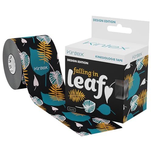 Kintex Kinesiologie Tape Design Edition, 5 cm x 5 m, hautfreundliches & wasserfestes Kinesiologie Tape, Physio Tape, Medizinisches Tape, Sporttape (Falling in Leaf)