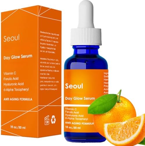 Korean Skin Care 20% Vitamin C Serum with Hyaluronic Acid & CE Ferulic Acid – Anti-Aging Face Serum for Glowing Skin, Reduce Wrinkles & Dark Spots, 1 Fl Oz